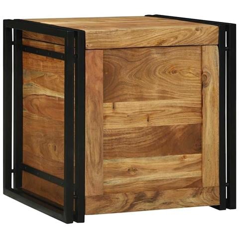 Scatola di Stoccaggio 50 x 50 x 50 cm Legno massello di acacia - Foto 1