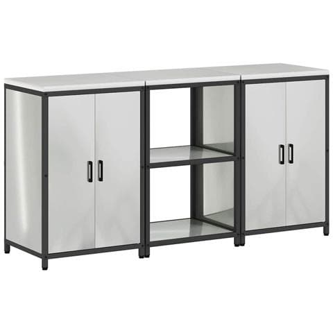 Set di Stoccaggio per Cucina 3 pcs Argento 180 x 50 x 92 cm - Foto 1