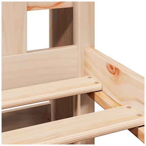 Letto Libreria senza Materasso 90x190 cm Legno Massello Pino - Foto 9