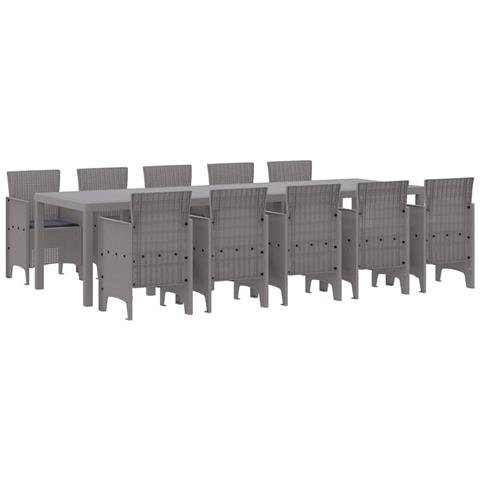 Set da Pranzo per Giardino 11 pcs Grigio chiaro e Antracite - Foto 1