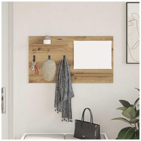 Appendiabiti a muro rovere artigianale 90 x 10 x 50 cm - Foto 2