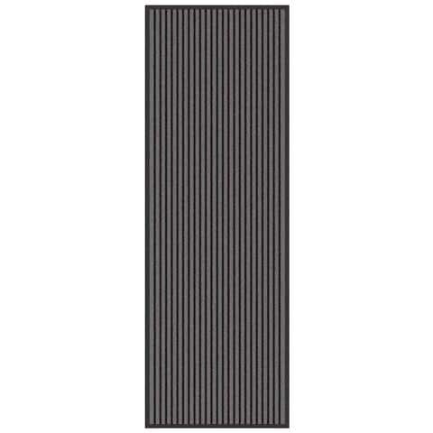 Tappetino Striped Nero e Grigio 60 x 180 cm Polipropilene, PVC - Foto 1