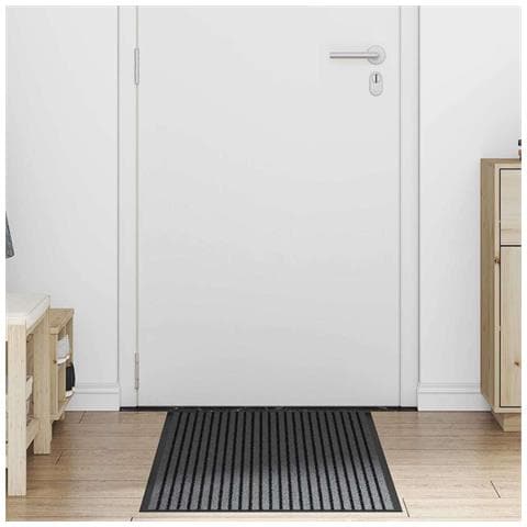 Tappetino Striped Nero e Grigio 60 x 180 cm Polipropilene, PVC - Foto 2