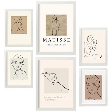 Set Di 6 Stampe Collezione Di Piatti Di Bellezza Con Collage Estetico Per La Decorazione D'interni A3 & A4 Cornice Bianca - Foto 1