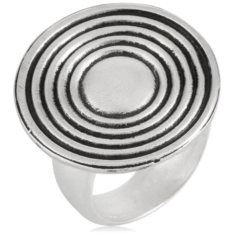 Anello In Pelle Nera Con Fibbia Placcata In Argento 925 - Foto 1