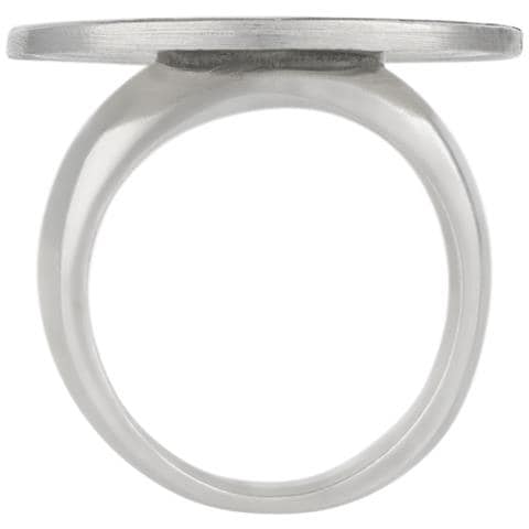 Anello In Pelle Nera Con Fibbia Placcata In Argento 925 - Foto 2