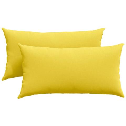 Cuscini da Divano 2 pcs Giallo Chiaro 80 x 40 cm Tessuto - Foto 1