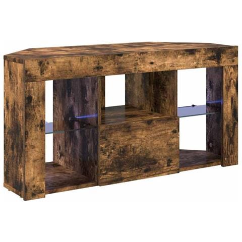 Mobile TV LED Angolare Rovere fumé 105 x 40 x 50 cm - Foto 1