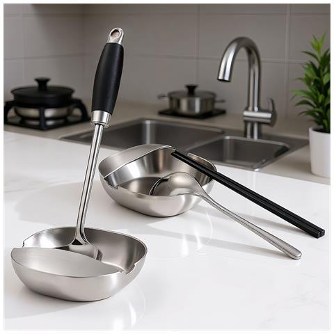 Portautensili In Acciaio Inossidabile 304 - Poggiacucchiaio Verticale E Organizer Da Cucina - Foto 5