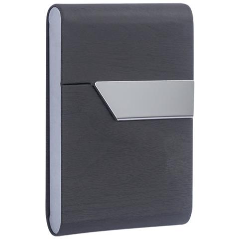 Portasigarette A Ribalta In Pelle Pu Con Grana Del Legno - Contiene 7 Sigarette King Size Black - Foto 1