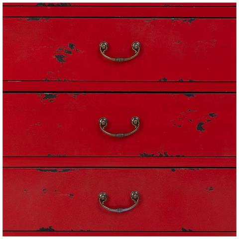 Mobiletto In Legno Con 4 Cassetti E 2 Ante Rosso 60x40x140h Cm - Foto 8