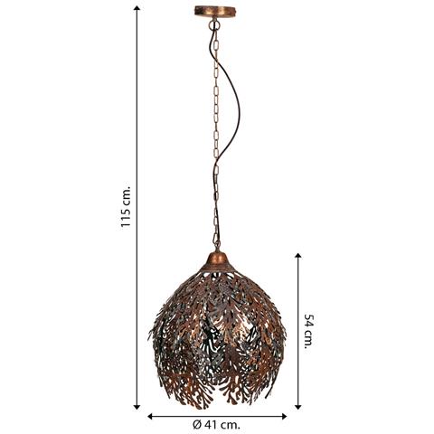 Plafoniera In Metallo Dorato 41x41x54/115h - Foto 5