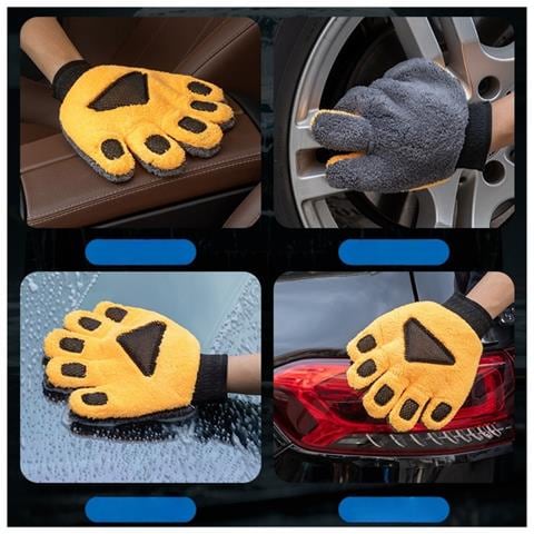 Guanto In Pile Corallo Per Autolavaggio - Antigraffio, Doppio Lato, Design A Cinque Dita - Foto 5