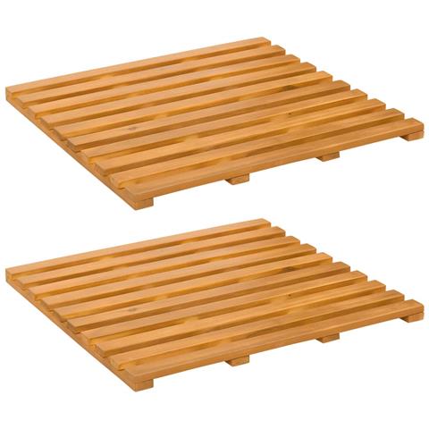 Tappeto da bagno Tinta unita Marrone 100 x 53 cm legno - Foto 1