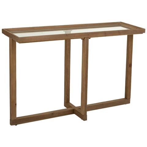 Console In Legno E Vetro Marrone 120x33x75 - Foto 1