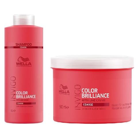 Set Wella Invigo Brilliance Per Capelli Spessi: Shampoo 1000 Ml E Maschera 500 Ml - Foto 1