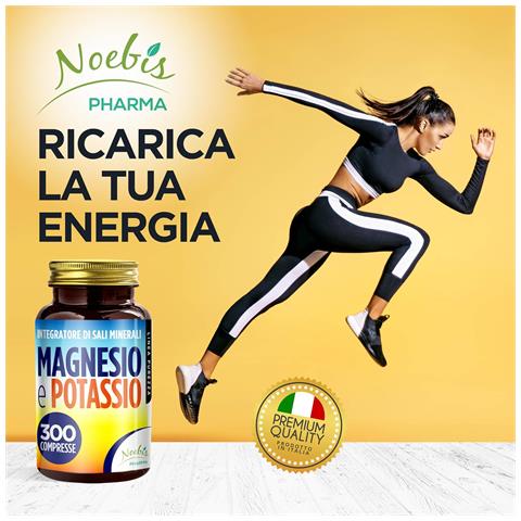 Magnesio e Potassio 300 Compresse - Citrato di Magnesio e Citrato di Potassio - Stanchezza, Affaticamento, Muscoli ed Equilibrio Elettrolitico - Foto 2