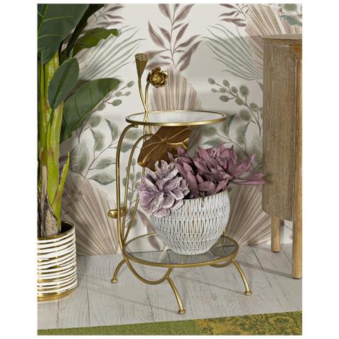 Tavolino Vkh803-oro-metallo-40x40x78 Cm - Foto 8