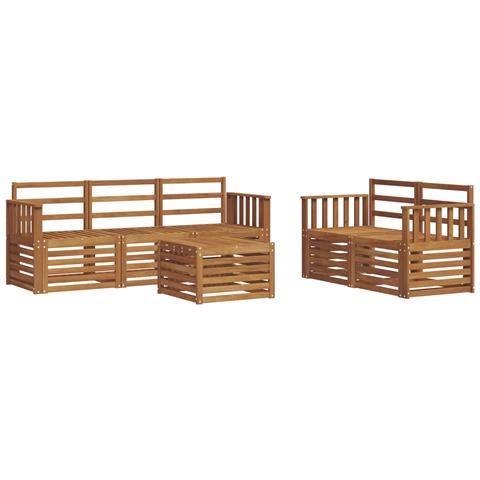 Set divani 6 pcs Naturale Legno di Acacia Massello - Foto 1