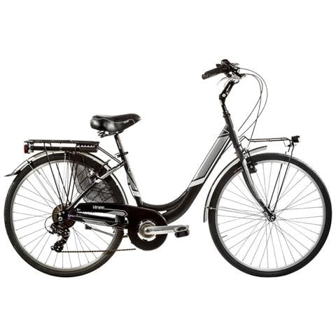 Bici In Alluminio Da Donna Misura 28 Bicicletta Linea Venere City Bike Con Cambio 6v Completa Di Accessori Con Luci A Led - 46 Nero Opaco - Foto 1
