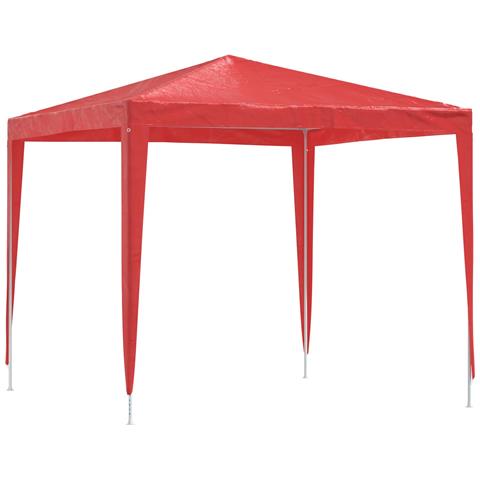 Tenda Party 250 x 250 x 240 cm Rosso PE e Acciaio - Foto 1