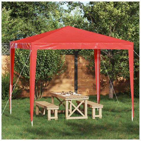 Tenda Party 250 x 250 x 240 cm Rosso PE e Acciaio - Foto 2