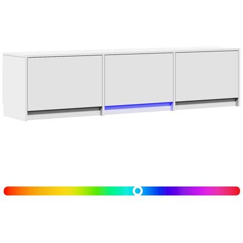 Mobile TV con LED Bianco 165 x 34 x 40 cm Legno ingegnerizzato - Foto 1