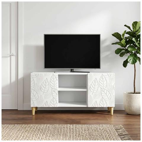 Mobile TV 102 x 34,5 x 50 cm Bianco Legno ingegnerizzato - Foto 2