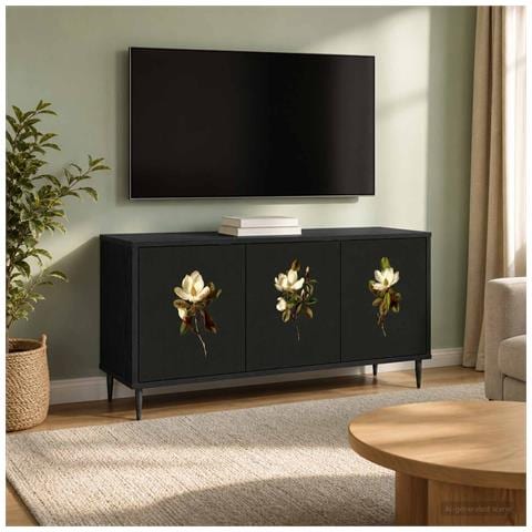 Mobile TV BREMEN 102 x 33 x 51 cm Rovere Nero - Foto 2