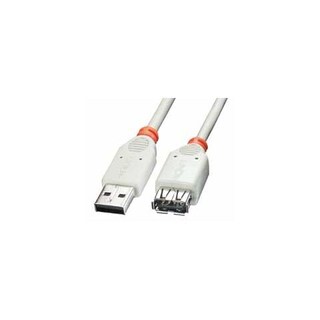 Prolunga USB 2.0 Lindy, Cavo Tipo A Maschio/Femmina, Grigio, Doppia Schermatura, Velocità Fino A 480 Mbit/s, Lunghezza A Scelta (es. 5m)
