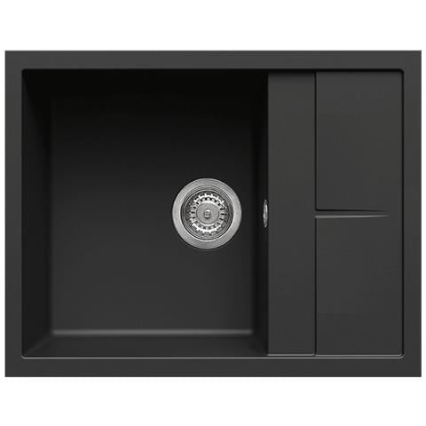 Lavello Unico 125 Granitek 65x50 cm 1 vasca con gocciolatoio Colore Nero 40 - Foto 1