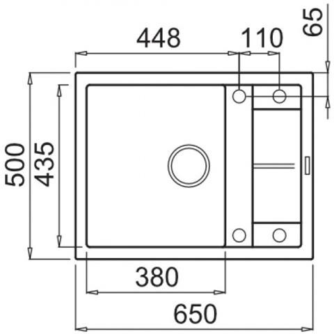 Lavello Unico 125 Granitek 65x50 cm 1 vasca con gocciolatoio Colore Nero 40 - Foto 2