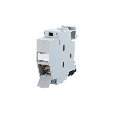 Netcom - Presa Di Rete Per Montaggio Su Rail Din Cat 6a, 270â° - Foto 1