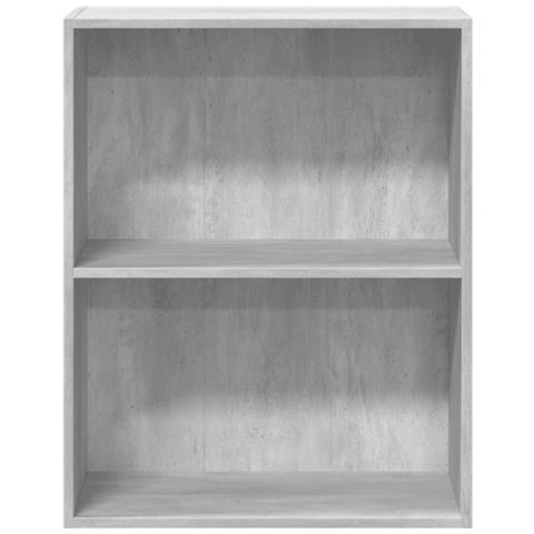 Libreria A 2 Ripiani Grigio Cemento 60x30x76,5 Cm In Truciolato - Foto 2