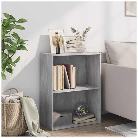 Libreria A 2 Ripiani Grigio Cemento 60x30x76,5 Cm In Truciolato - Foto 10