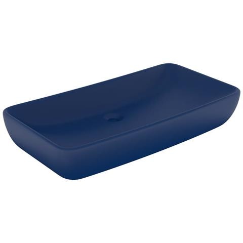 Lavabo Lusso Rettangolare Blu Scuro Opaco 71x38 cm in Ceramica - Foto 1