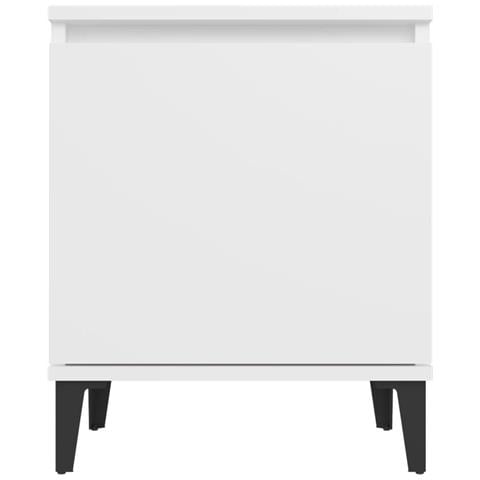 Comodini con Gambe in Metallo Bianco 40x30x50 cm - Foto 8