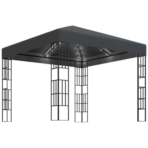 Gazebo con Stringa di Luci LED 3x3 m Antracite - Foto 1