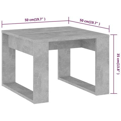 Tavolino Servizio Grigio Cemento 50x50x35 cm in Truciolato - Foto 2