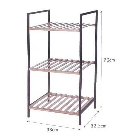 Scaffale Da Bagno Con 3 Ripiani, Bambù, Scaffale Per Utensili Su Telaio In Metallo - Foto 2