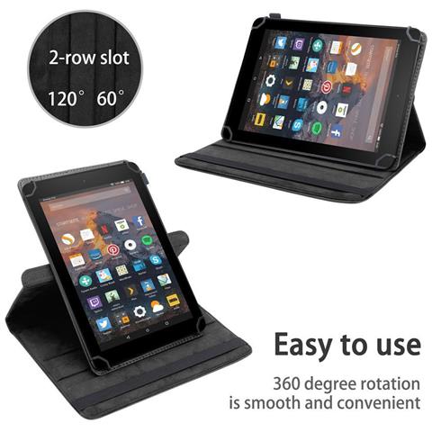 Cadorabo Custodia Per Tablet Compatibile Con Kindle Fire Hd 10 2017 (7. Gen.) In Nero - Coperchio Protettivo A 360 Gradi Fatto Di Finta Pelle Con Funzione Di Stand E Banda Elastica - Foto 2