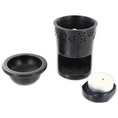 Bruciatore Di Incenso In Pietra Nera + Resina Di Incenso Pontificio Da Bruciare - Foto 2