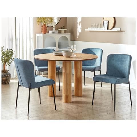 Set Di 2 Sedie Tessuto Blu Ada - Foto 1