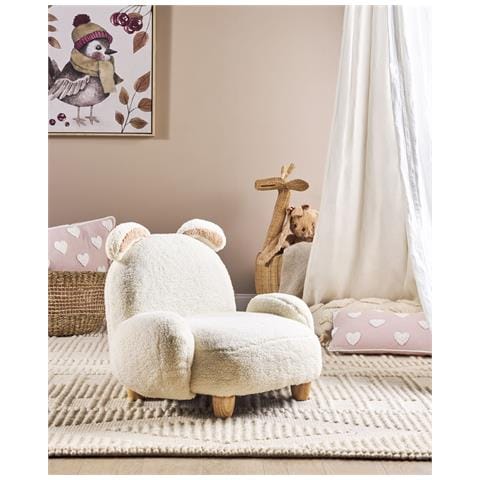 Sedia Per Bambini Tessuto Bianco Sporco Kanna - Foto 1