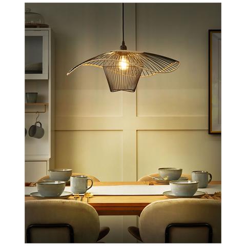 Lampadario Lunga Metallo Nero - Foto 1