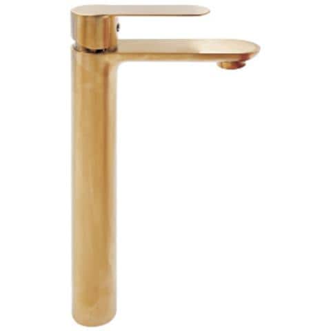 Miscelatore Rubinetto Oceania Per Lavabo Con Bocca Alta In Ottone Oro Satinato - Foto 1