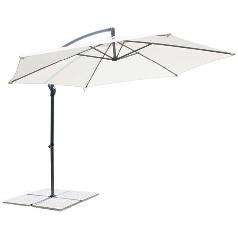 Ombrellone Da Giardino Ø3 Mt In Acciaio A Palo Laterale Norma - Black And White - Foto 1