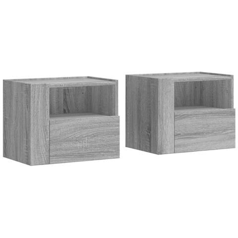 Comodini a Muro 2 pz Grigio Sonoma 45x30x35 cm - Foto 2