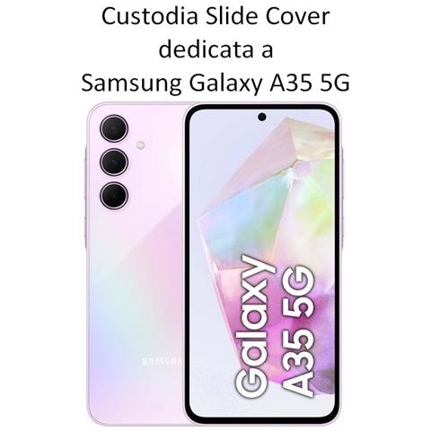 Custodia Tpu Silicone Slide Cover Case Con Protezione Fotocamere Per Samsung Galaxy A35 5g Pink - Foto 2