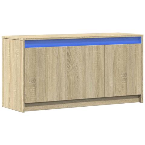 Mobile Porta Tv Con Led Rovere Sonoma 100x34x50cm In Truciolato - Foto 3